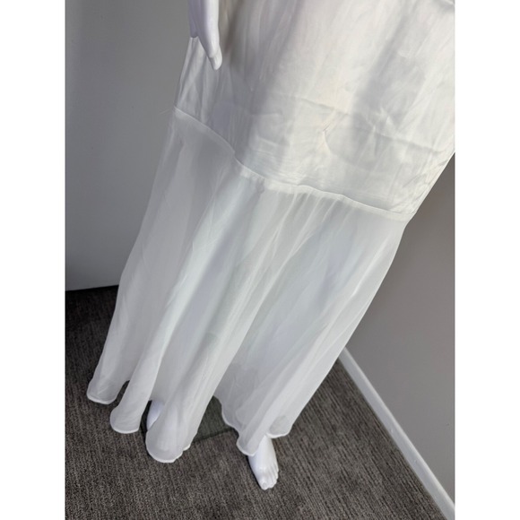 Commense White Maxi Dress Sheer Overlay Sleeveless Party Cocktail Dress‎ Size M - Picture 7 of 13